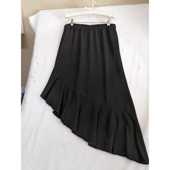 Skirt Aysmetrical Long And short Waist 31" Not Stretched.Made In USA Poly Knit - Picture 6 of 9